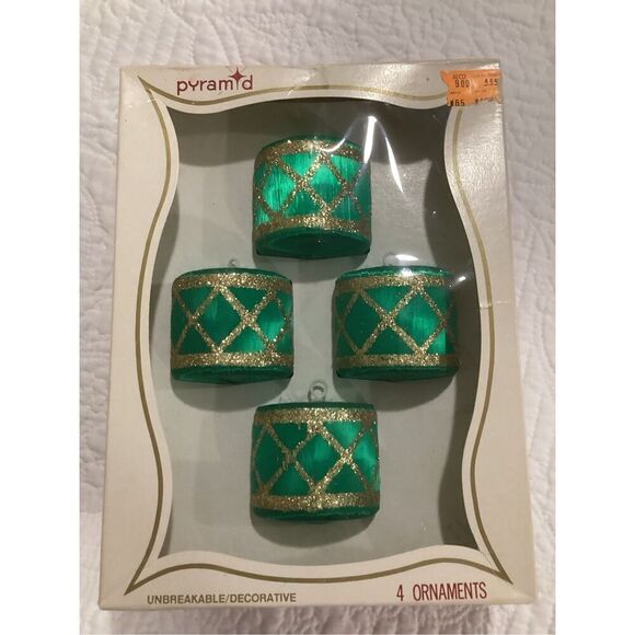 Vintage Adorable Drum Ornaments Set of 4 - Picture 3 of 7